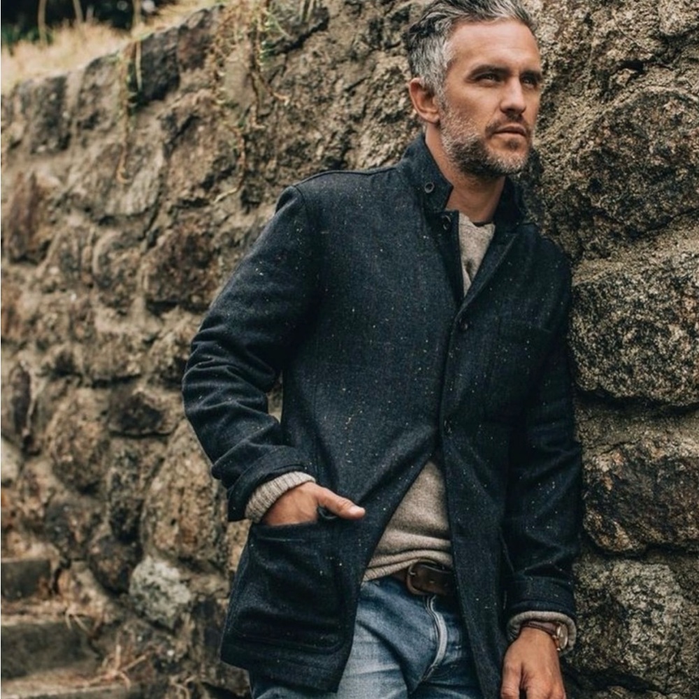 Taylor Stitch The Gibson Jacket in Navy Windowpane Donegal (46/XXL) | MUST SEE 🤩